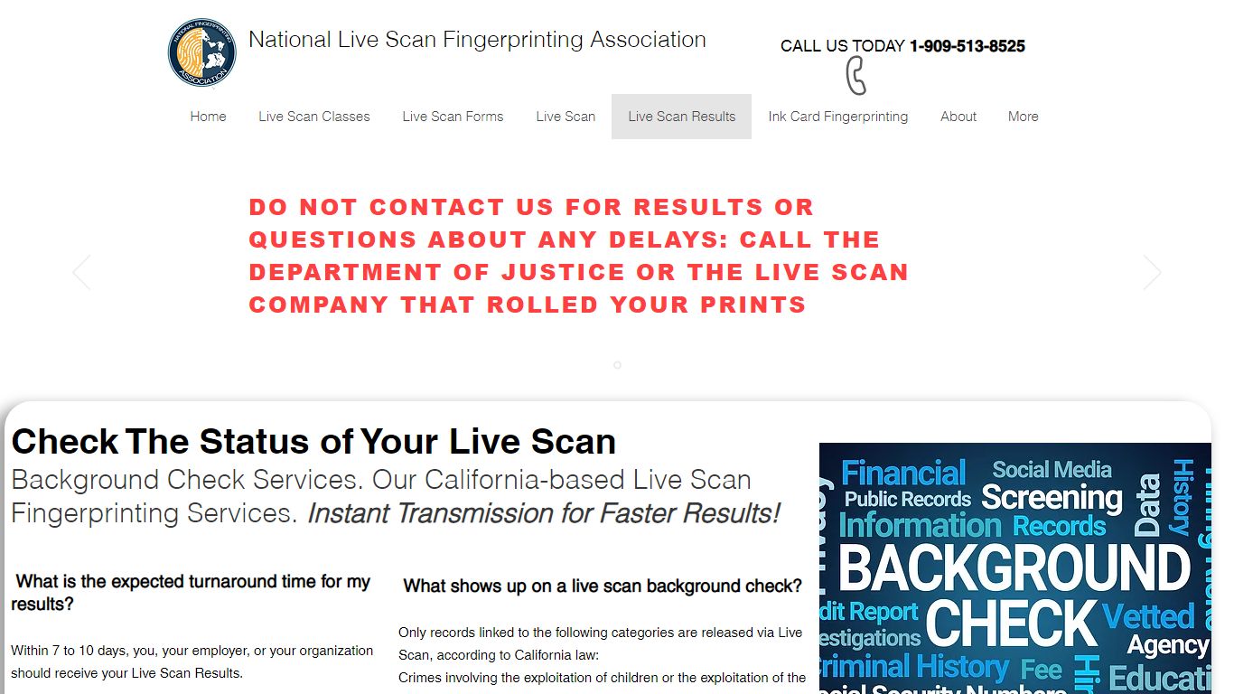 Live Scan Results | Live Scan